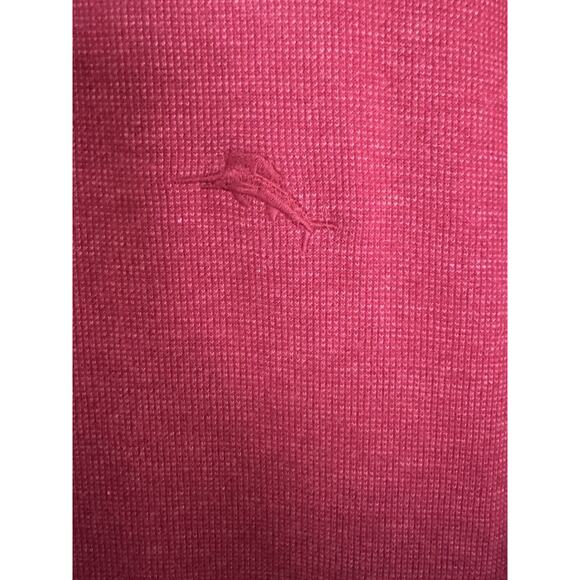 Tommy Bahama Sz Med Red Quarter Zip Pullover Casual Coastal Prep Timeless Basic - Picture 4 of 8